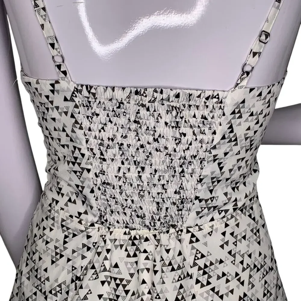 Jessica Simpson Mimi Dress Sleeveless Adjustable Straps Geometric Print Size S